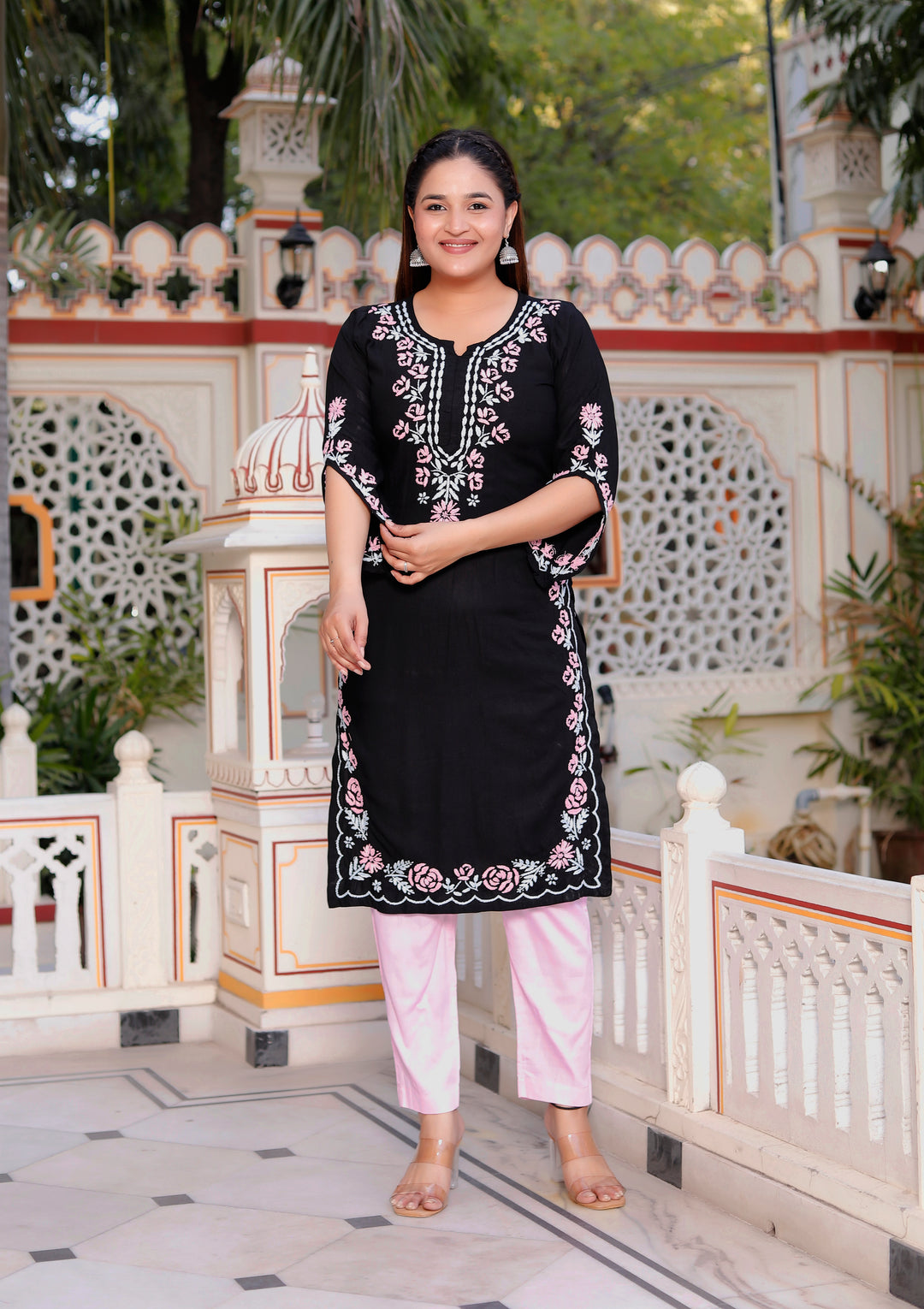 Delnaz Rayon Chikankari Kurti