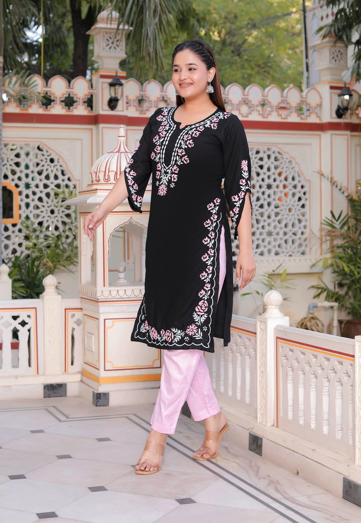 Delnaz Rayon Chikankari Kurti