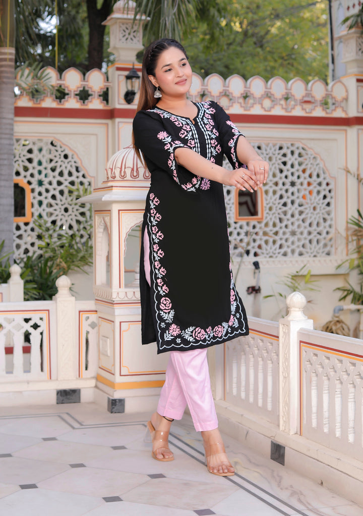 Delnaz Rayon Chikankari Kurti