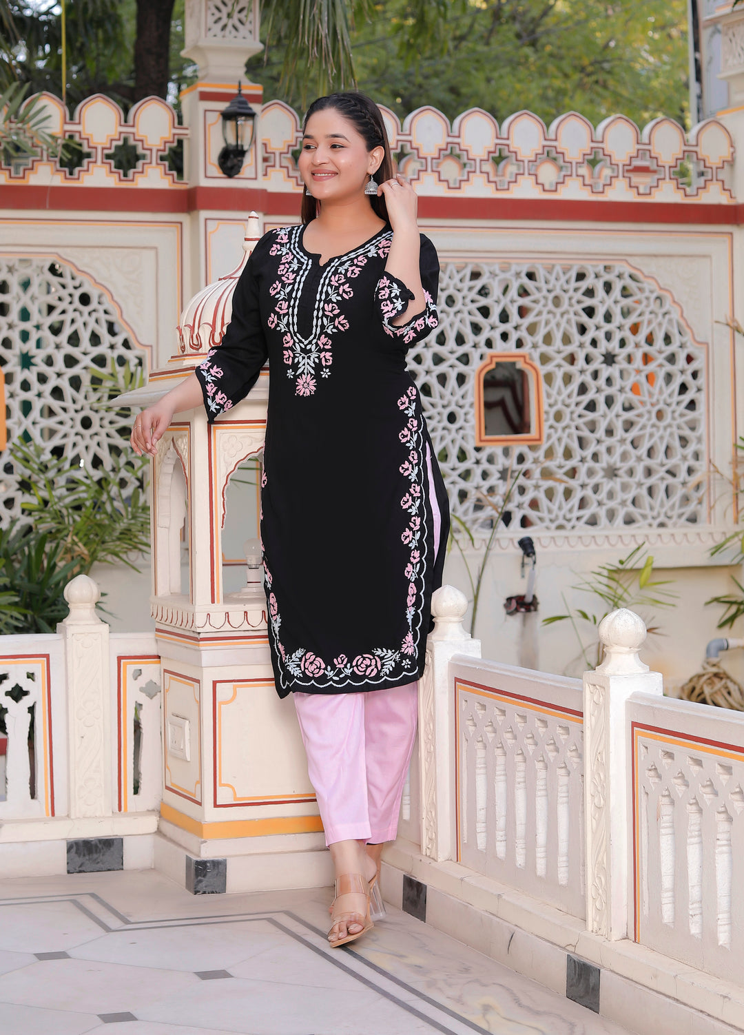 Delnaz Rayon Chikankari Kurti