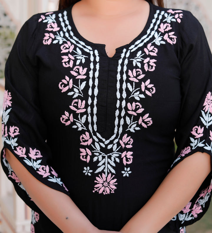 Delnaz Rayon Chikankari Kurti