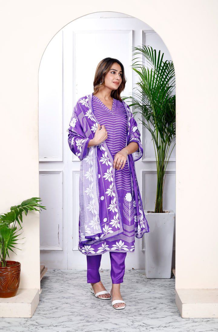 PRISHA PRINTED MUSLIN DUPATTA SET