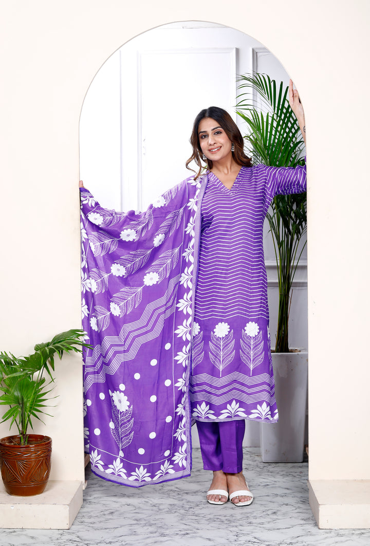 PRISHA PRINTED MUSLIN DUPATTA SET