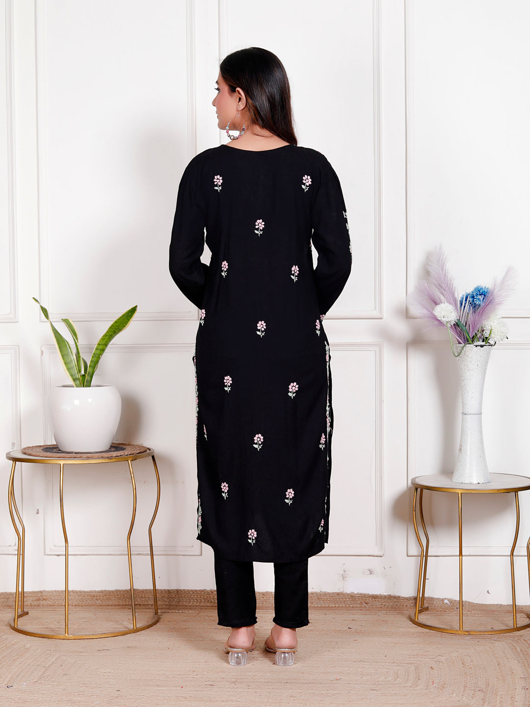 Shazina Rayon Chikankari Long Kurti