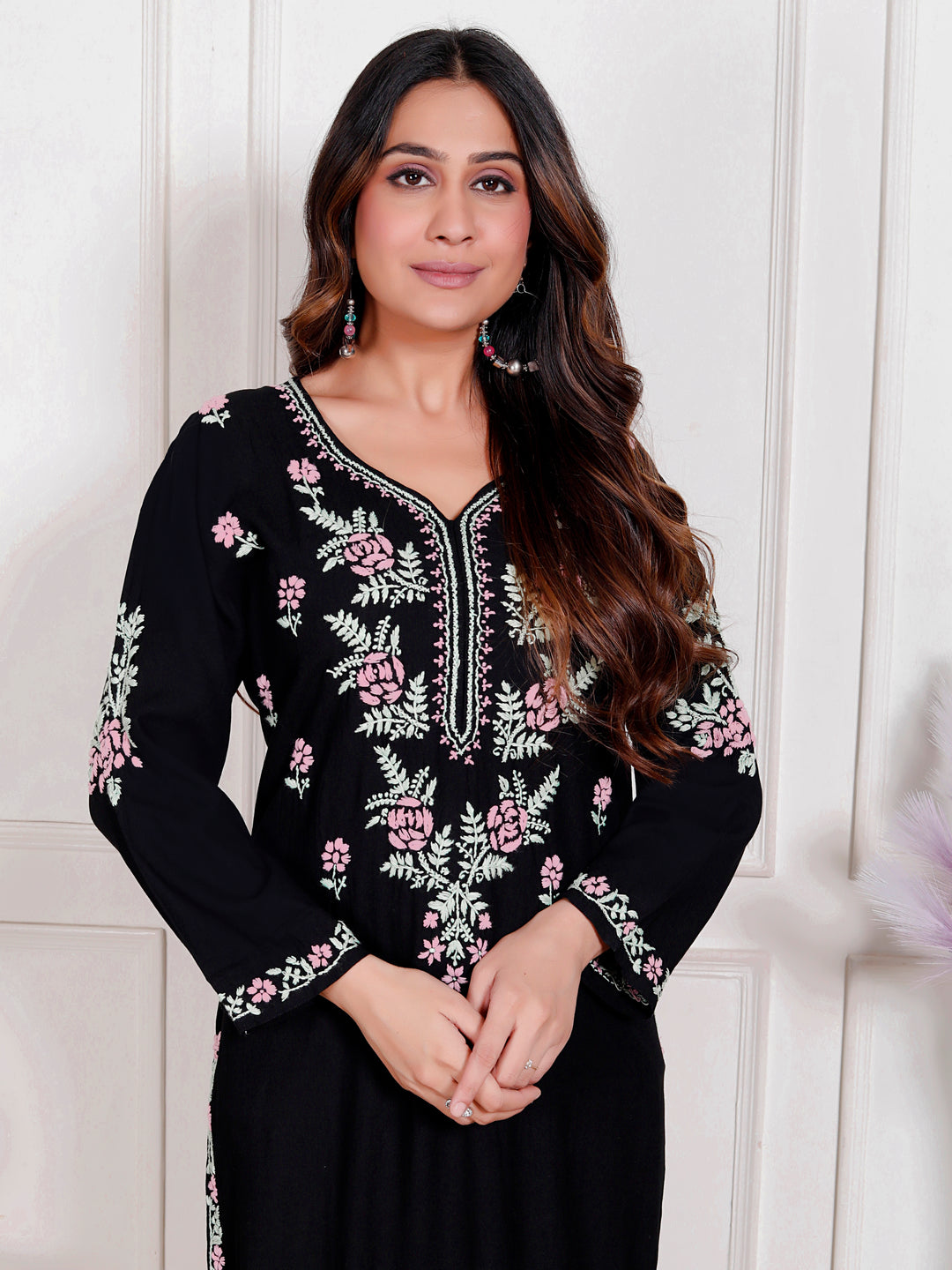 Shazina Rayon Chikankari Long Kurti