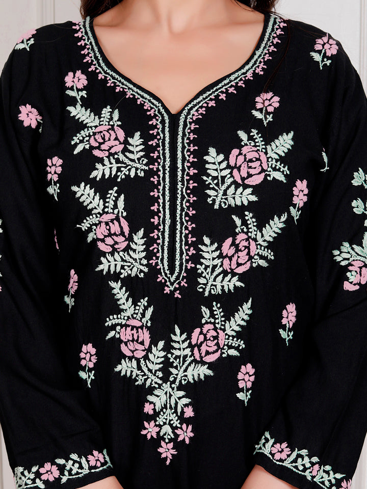 Shazina Rayon Chikankari Long Kurti