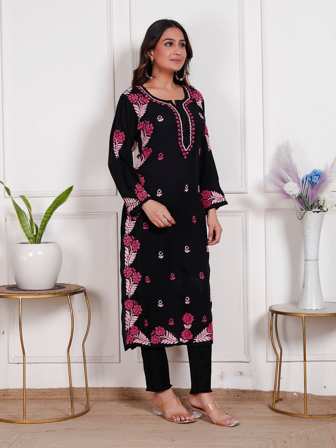 Roma Rayon Chikankari Long kurti