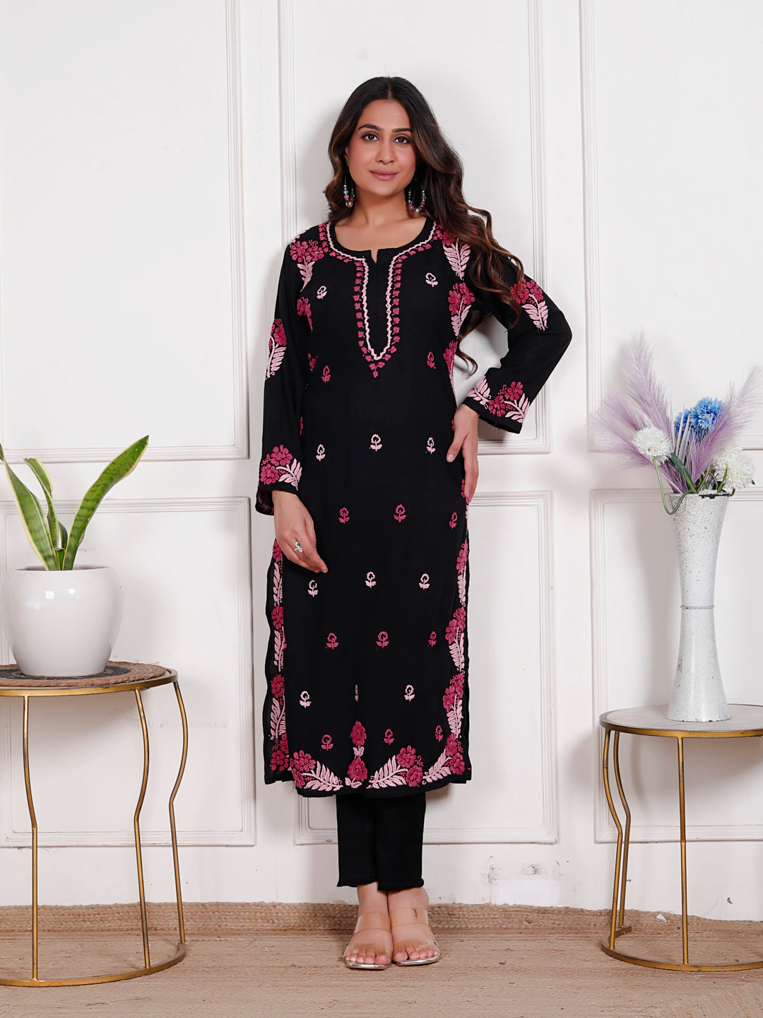 Roma Rayon Chikankari Long kurti