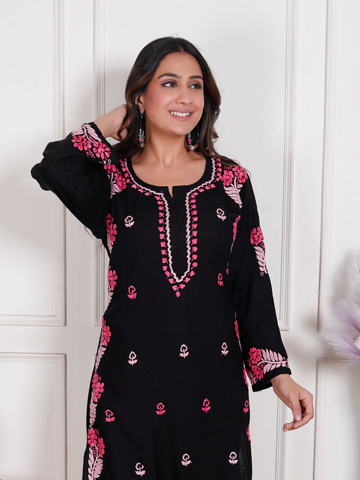 Roma Rayon Chikankari Long kurti