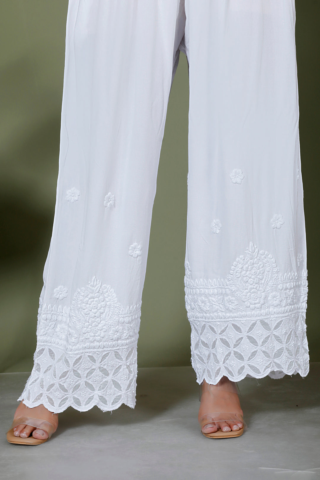 Chikankari Palazo With Applique work