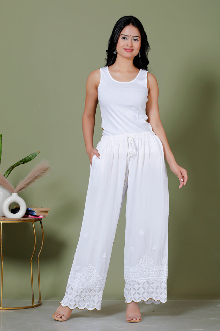 Chikankari Palazo With Applique work