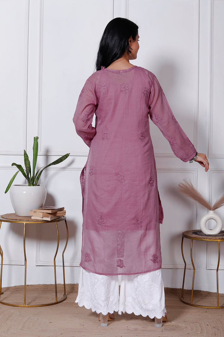 Anabiya Kota Doriya Chikankari Long Kurti (Copy)