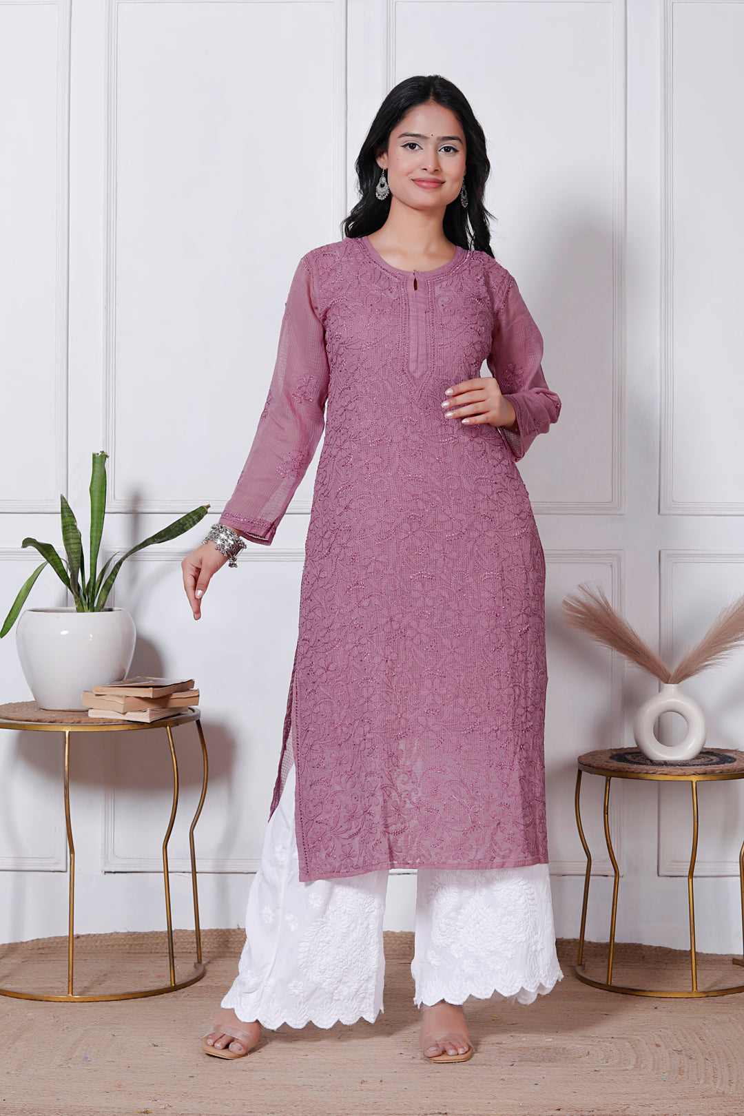 Anabiya Kota Doriya Chikankari Long Kurti (Copy)