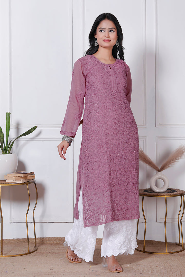 Anabiya Kota Doriya Chikankari Long Kurti (Copy)
