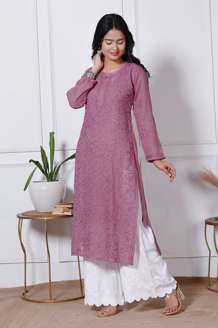Anabiya Kota Doriya Chikankari Long Kurti (Copy)