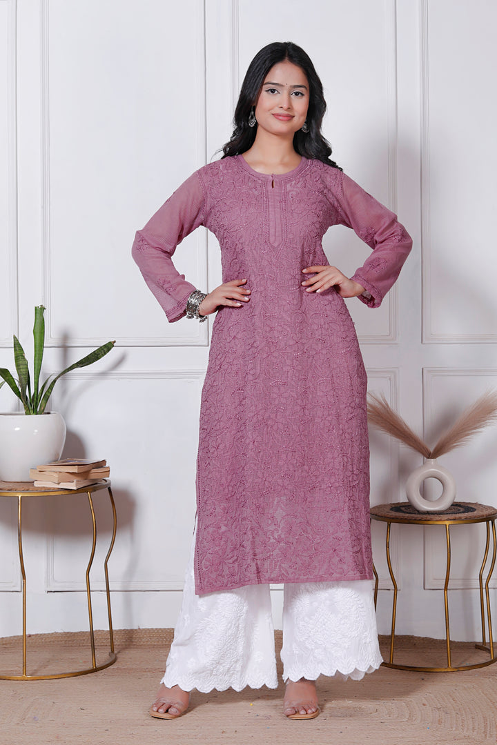 Anabiya Kota Doriya Chikankari Long Kurti (Copy)