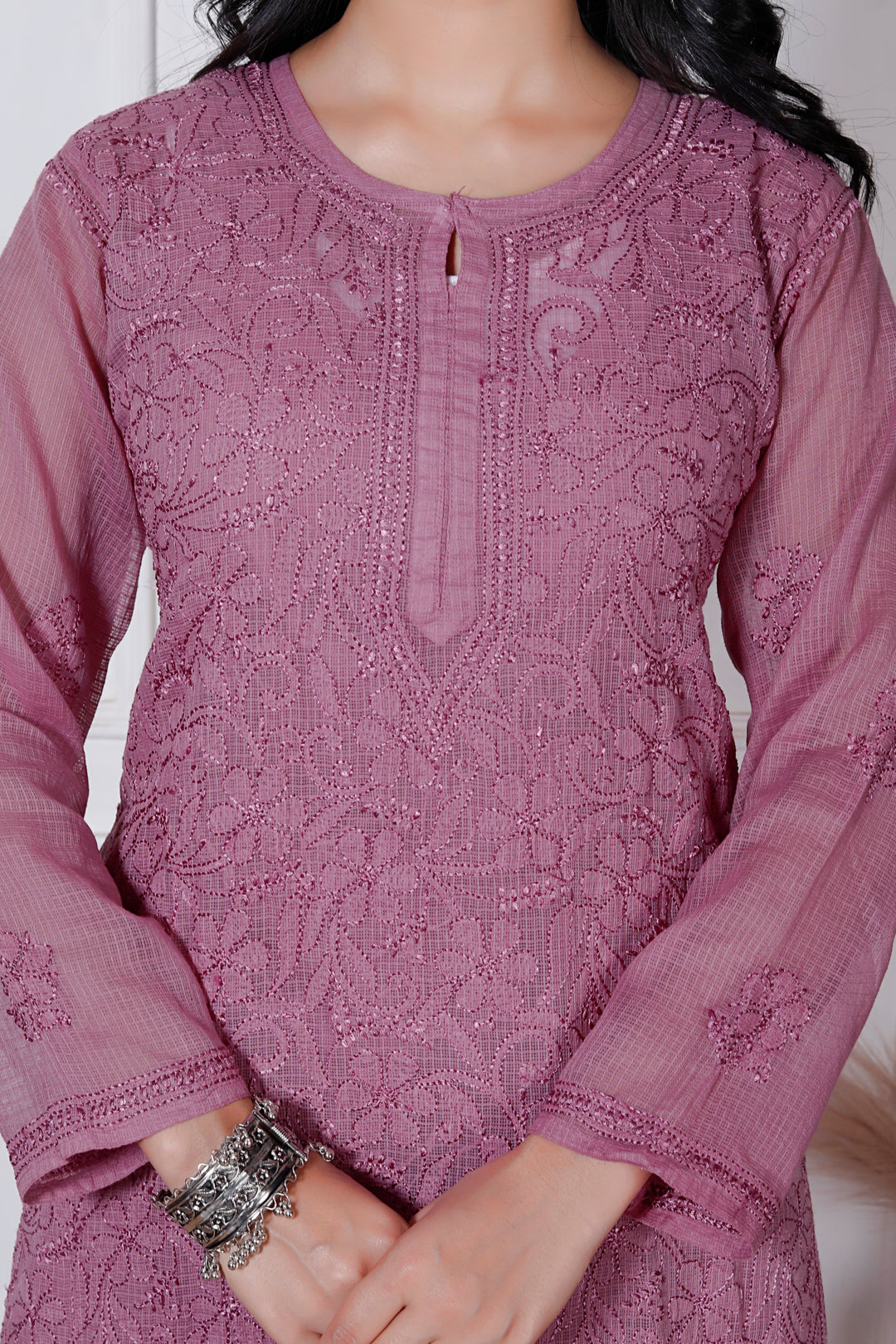 Anabiya Kota Doriya Chikankari Long Kurti (Copy)