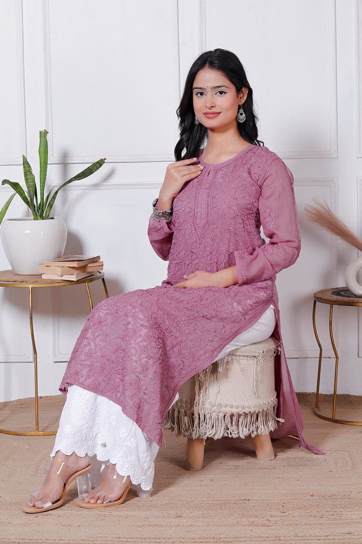 Anabiya Kota Doriya Chikankari Long Kurti (Copy)