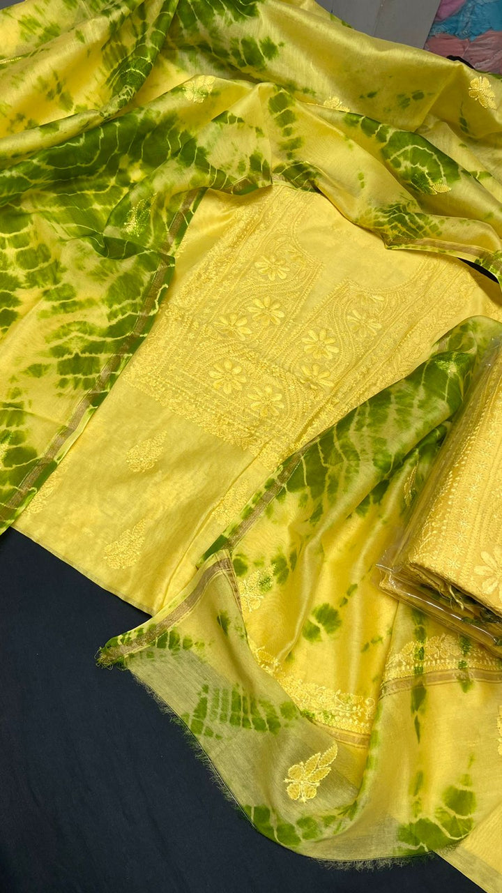 Chanderi Tie & Dye Dupatta set