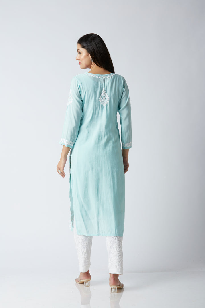 MAHAM MODAL CHIKANKARI LONG KURTI