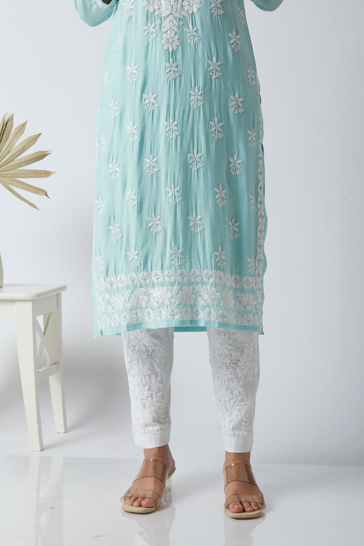 MAHAM MODAL CHIKANKARI LONG KURTI