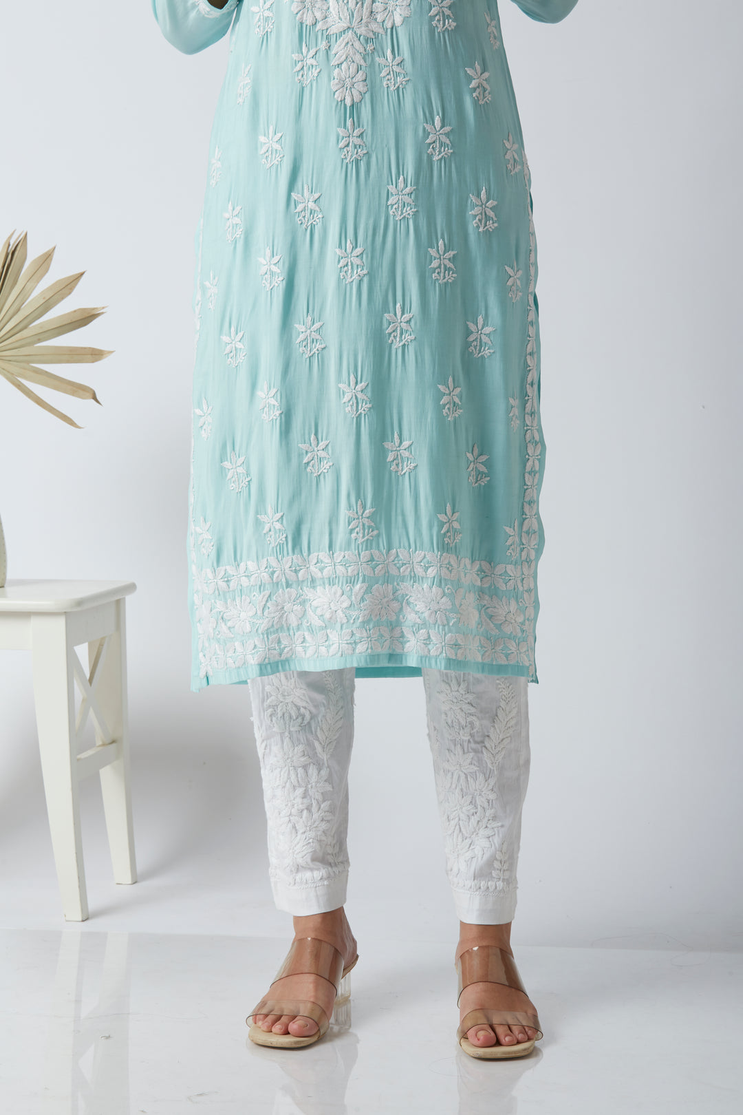 MAHAM MODAL CHIKANKARI LONG KURTI