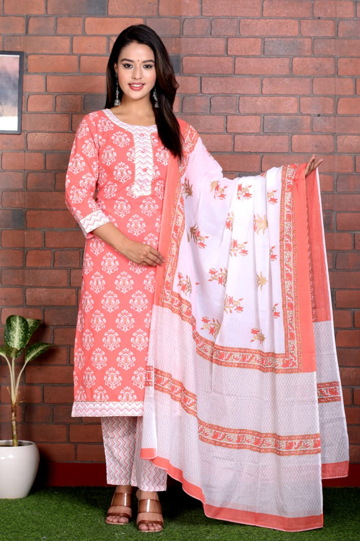 DIVA COTTON PRINTED DUPATTA SET