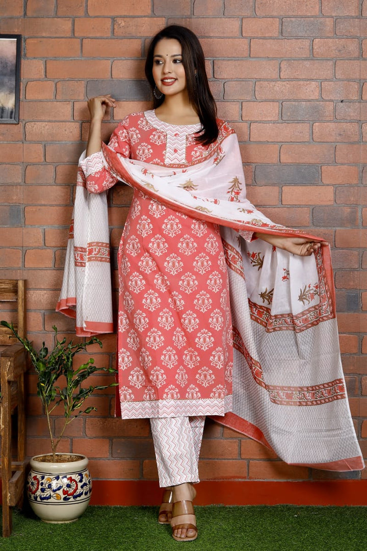 DIVA COTTON PRINTED DUPATTA SET