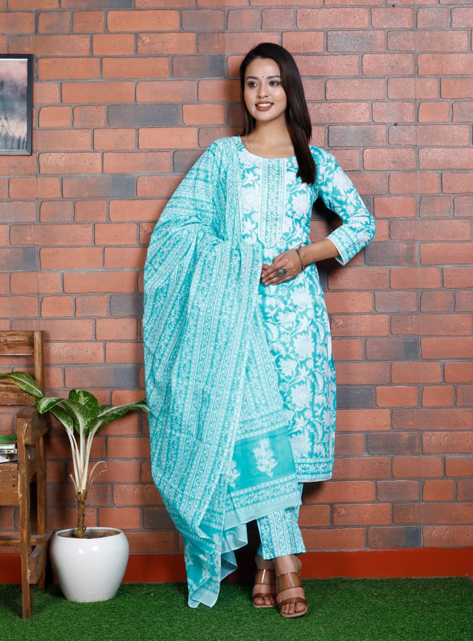 Charmi Cotton Printed Dupatta Set