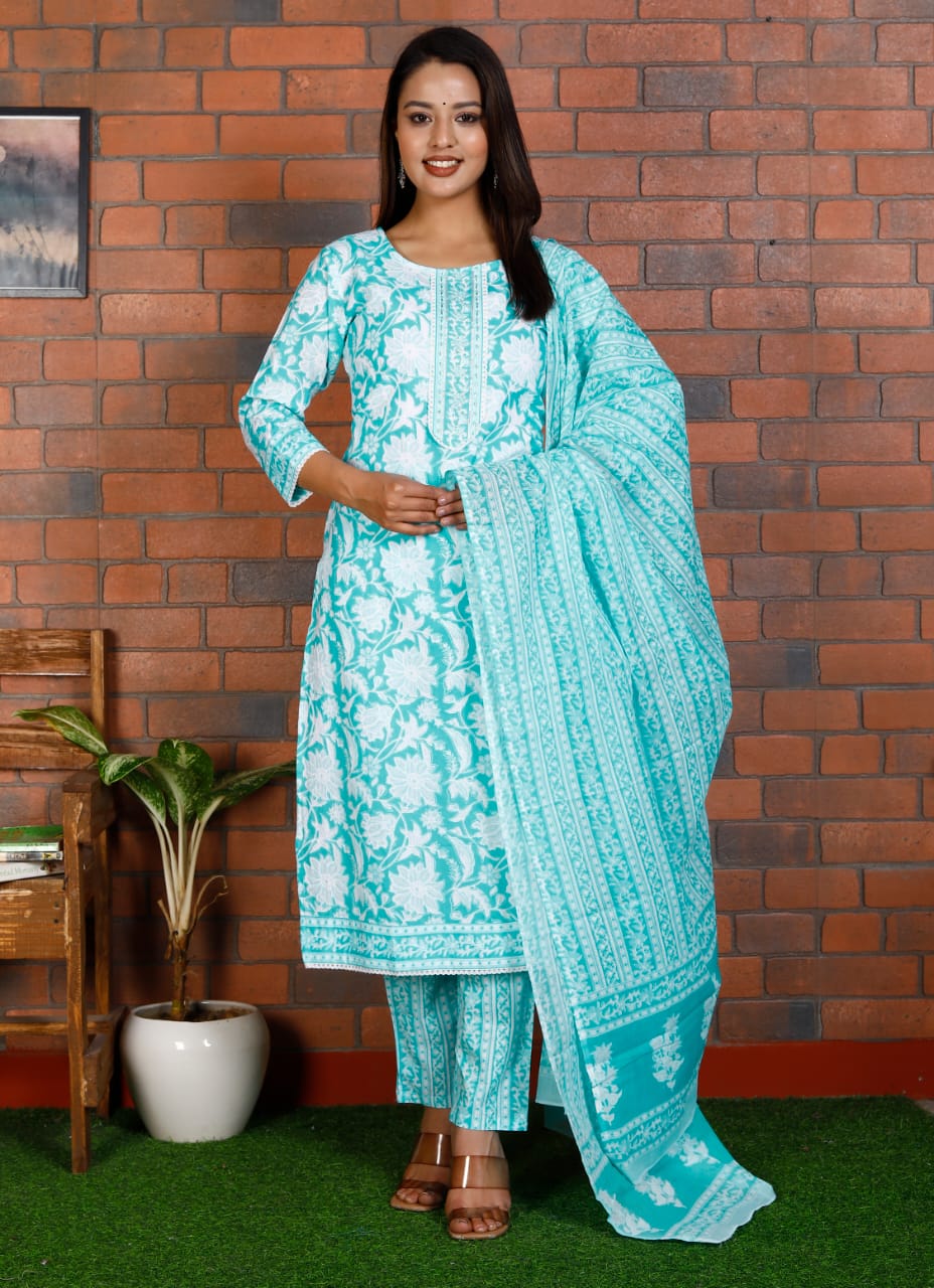 Charmi Cotton Printed Dupatta Set