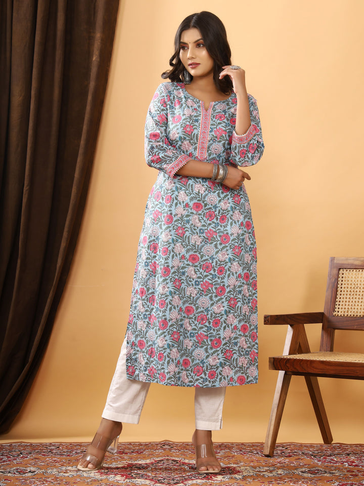 DHRITI COTTON PRINTED LONG KURTI