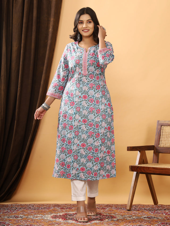 DHRITI COTTON PRINTED LONG KURTI