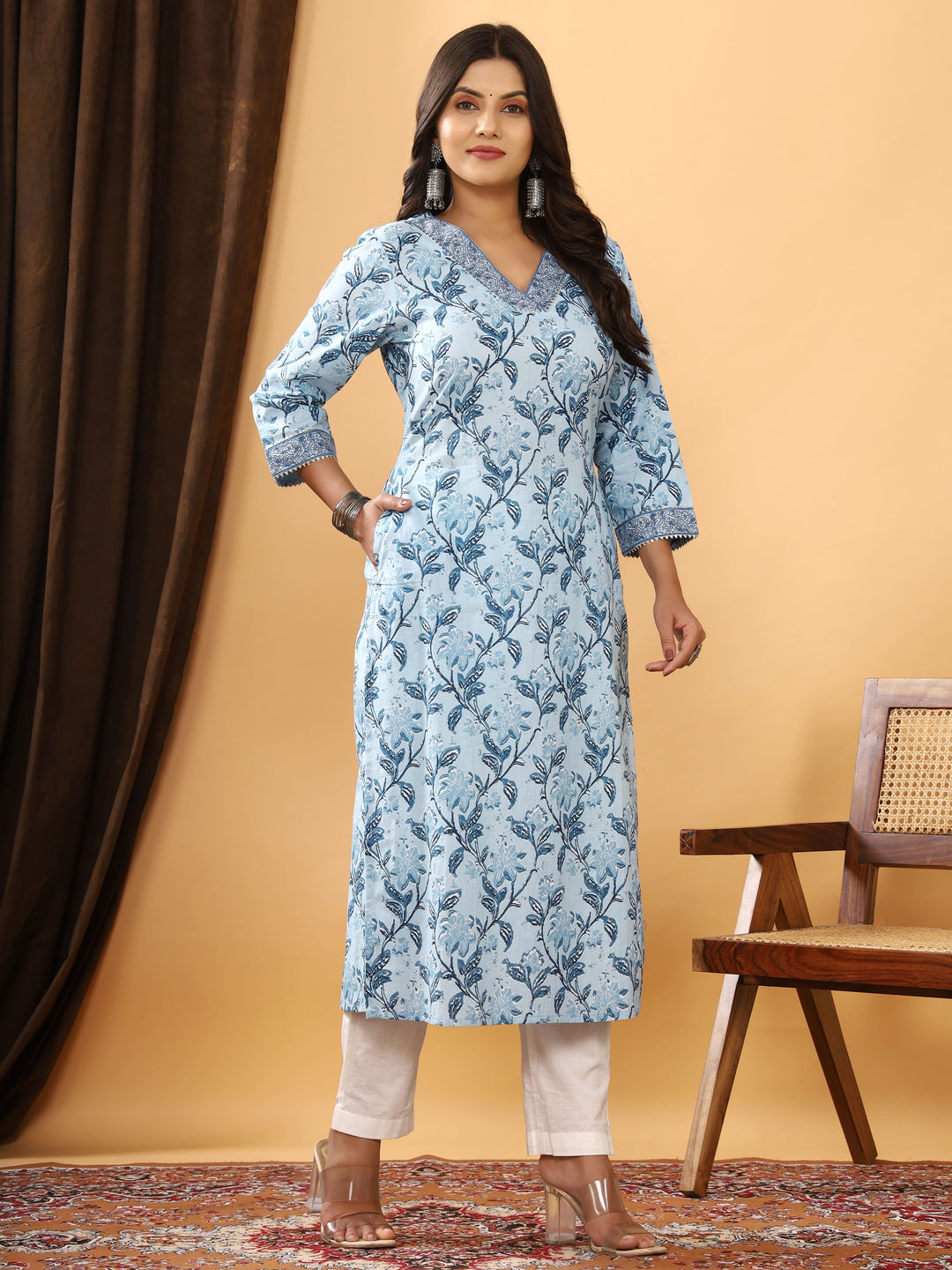 IRA COTTON PRINTED LONG KURTI