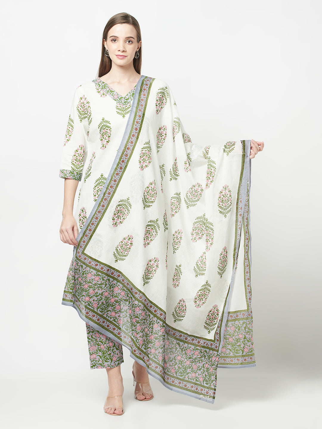 Fariha Cotton Printed Dupatta Set