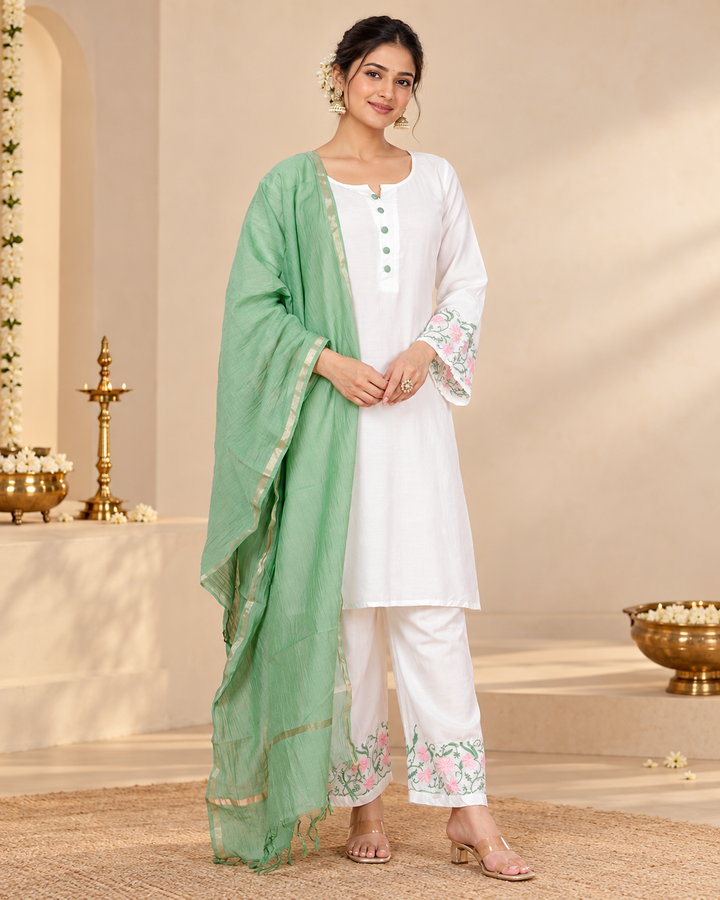 ROZA CHIKANKARI 3 PIECE SET