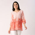 Cristina Chanderi Silk Ombre Short Top