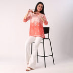 Cristina Chanderi Silk Ombre Short Top