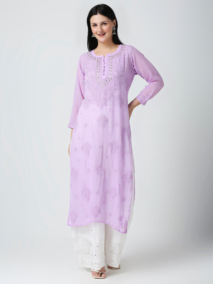 Abla Viscose Chikankari Long Kurti