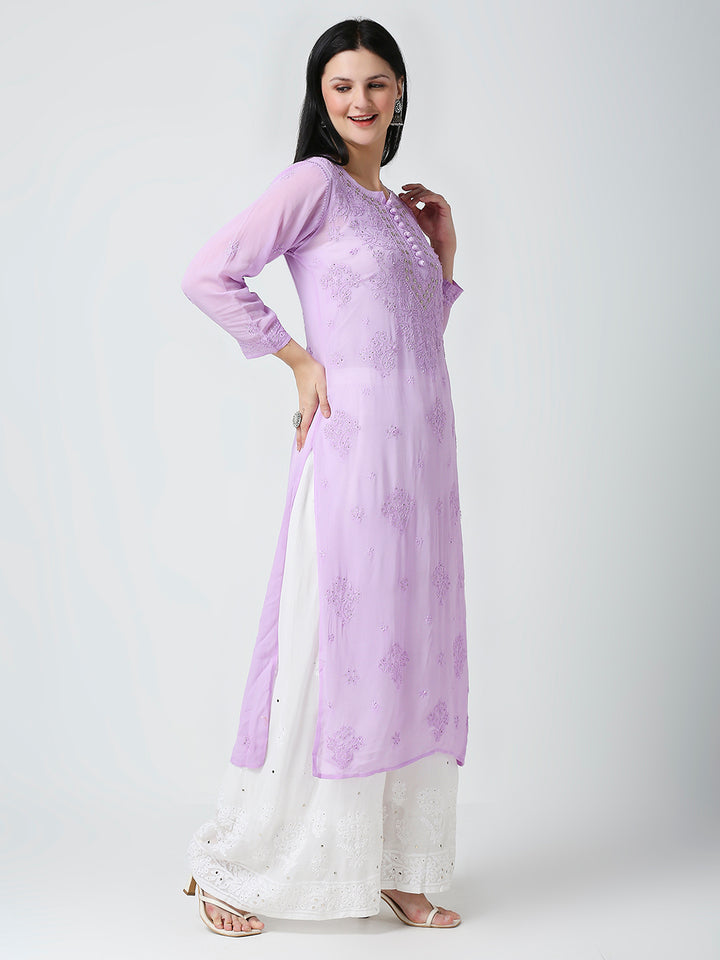 Abla Viscose Chikankari Long Kurti