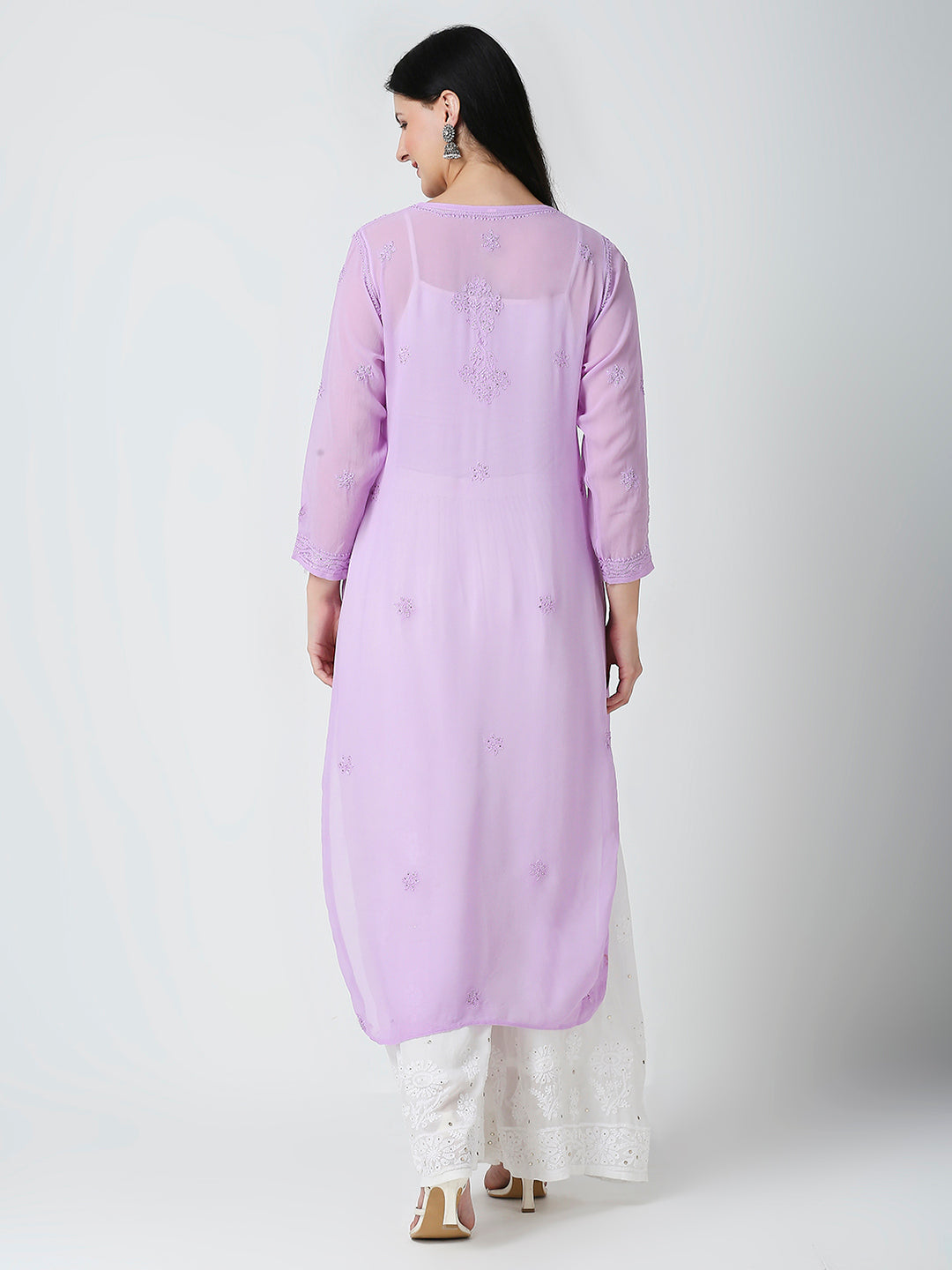 Abla Viscose Chikankari Long Kurti