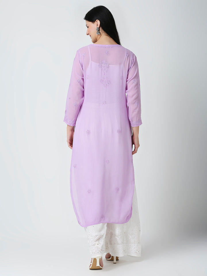 Abla Viscose Chikankari Long Kurti