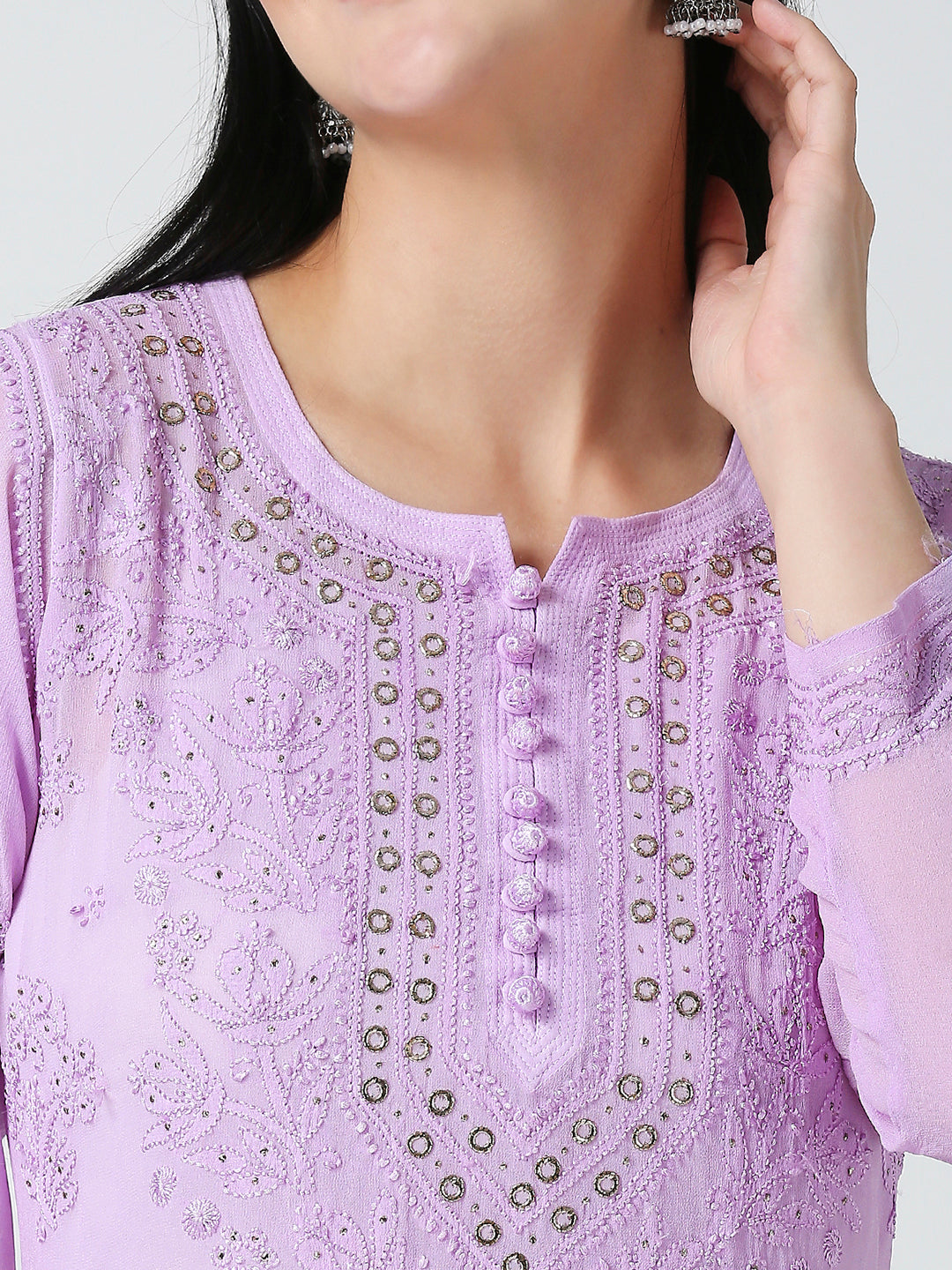 Abla Viscose Chikankari Long Kurti