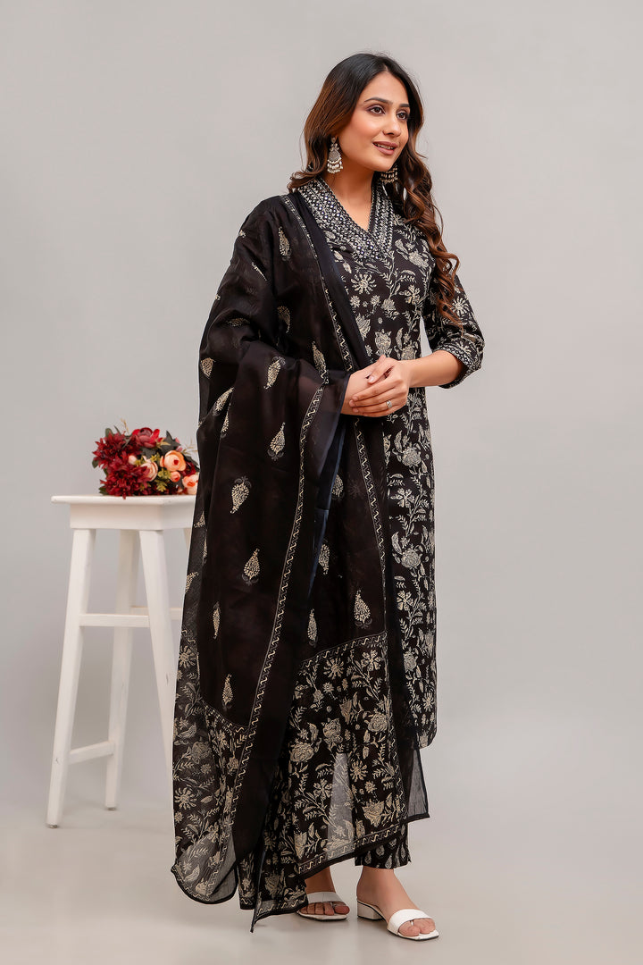 AAKANKSHA COTTON PRINTED DUPATTA SET