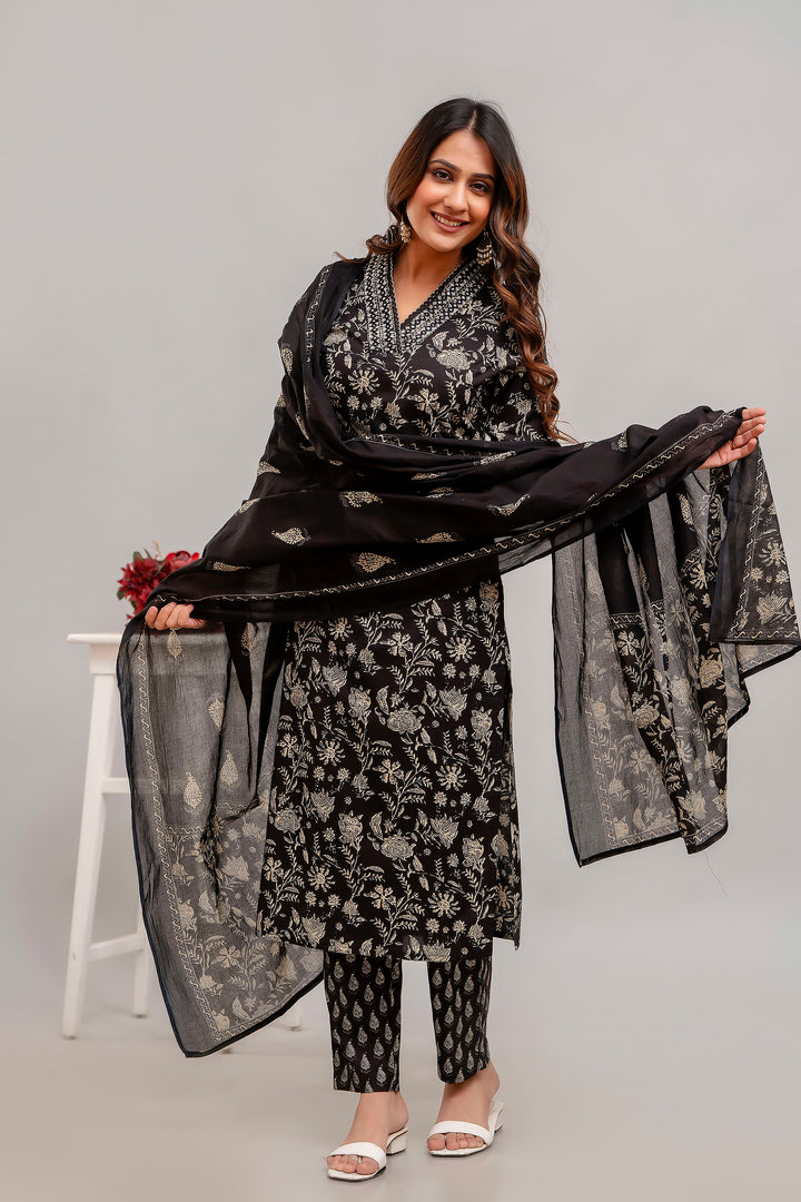 AAKANKSHA COTTON PRINTED DUPATTA SET