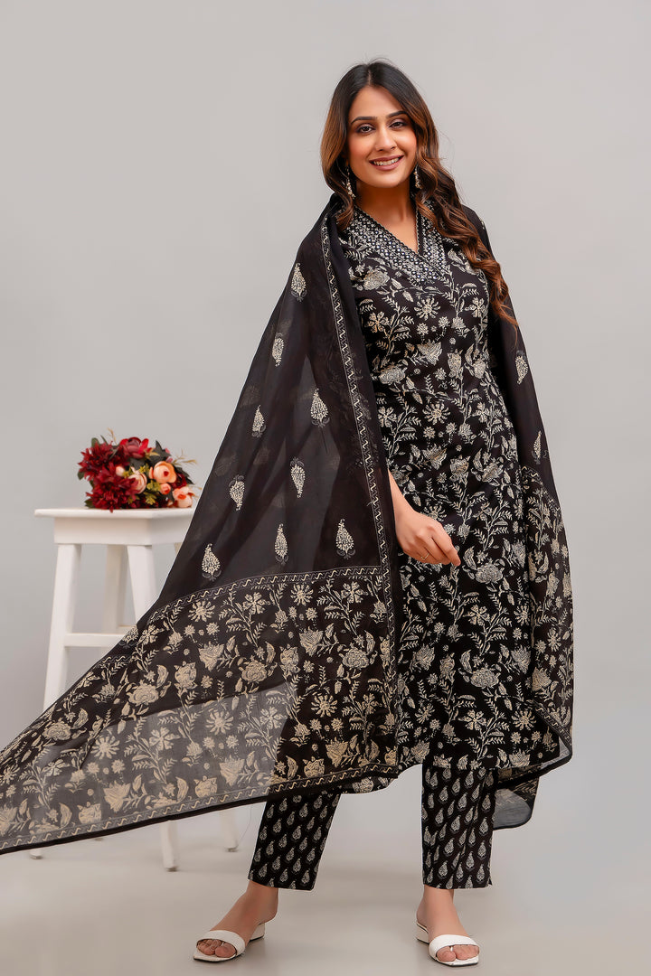 AAKANKSHA COTTON PRINTED DUPATTA SET