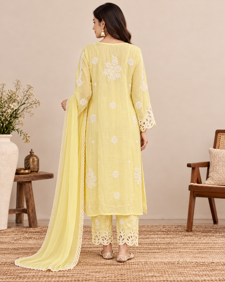 Rooh Muslin Chikankari Dress