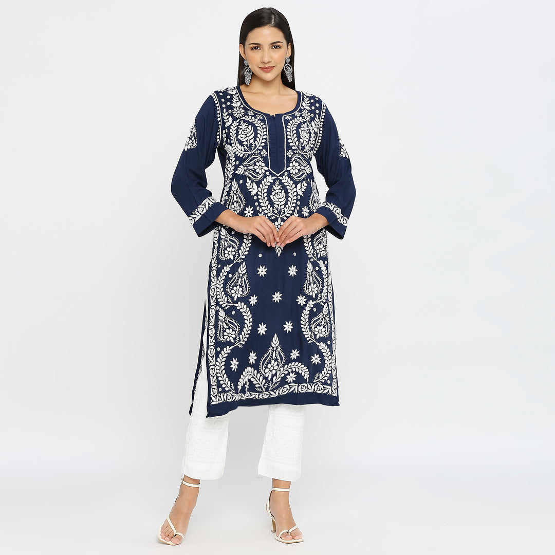 Saira modal Chikankari Long Kurti