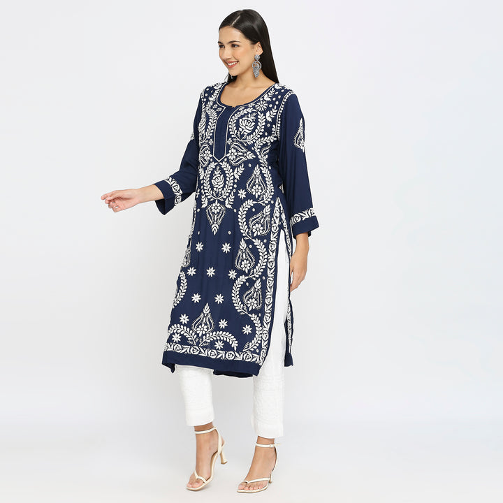 Saira modal Chikankari Long Kurti