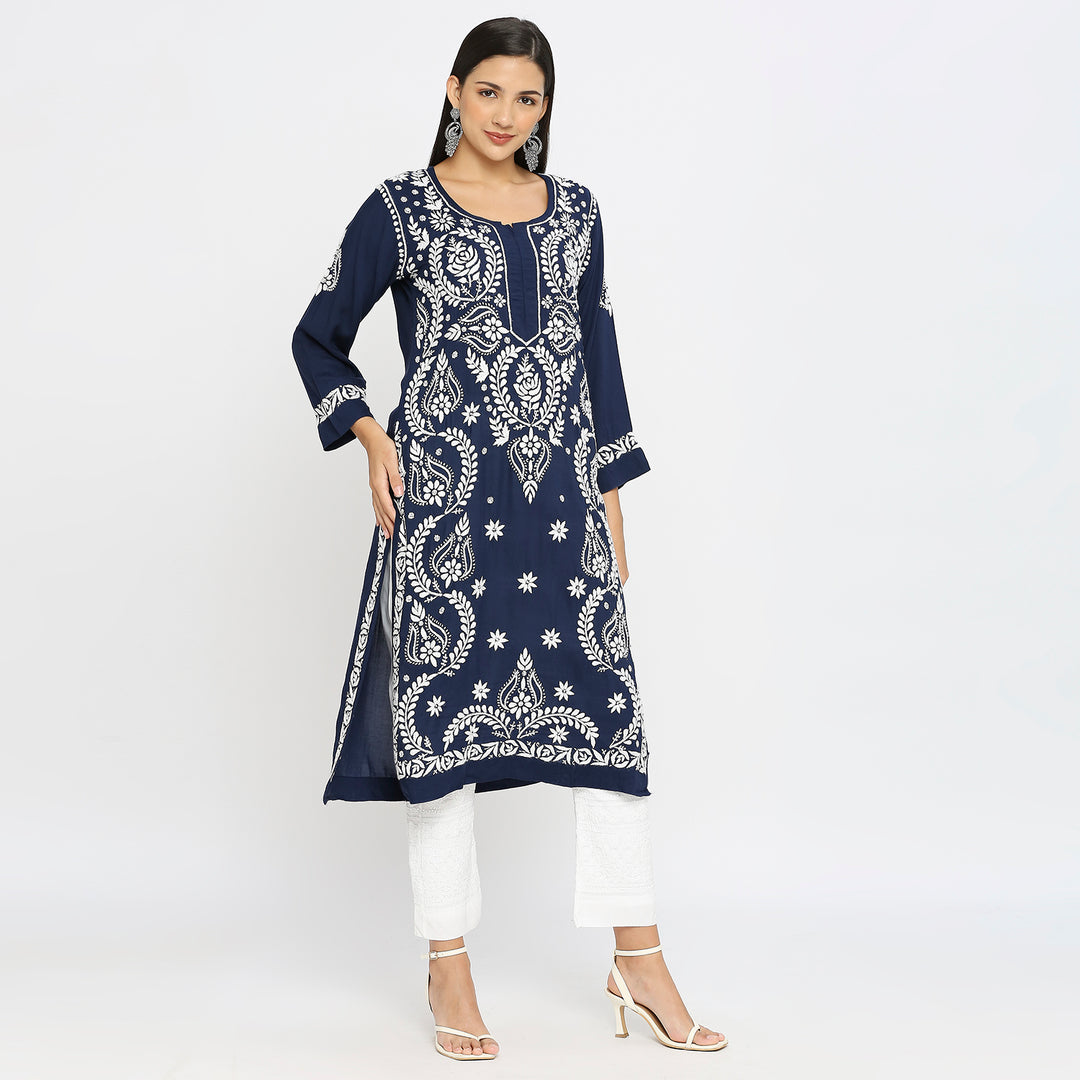 Saira modal Chikankari Long Kurti