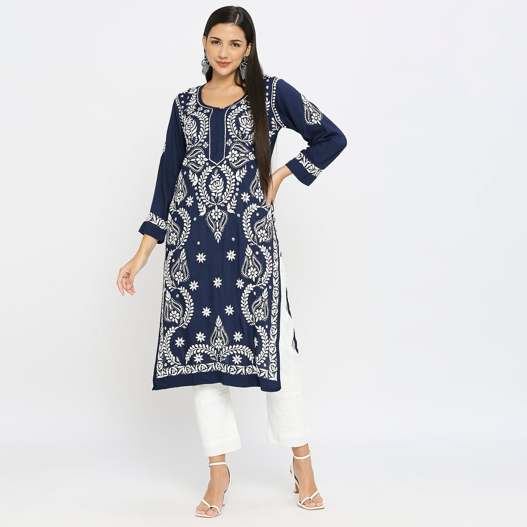 Saira modal Chikankari Long Kurti